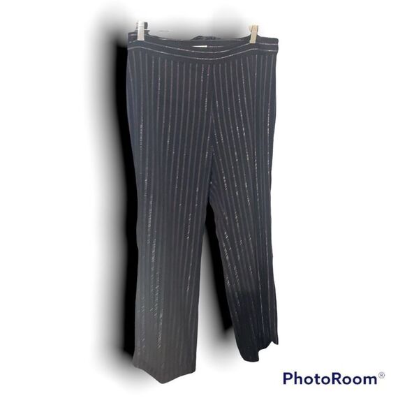 VINTAGE Wide Leg Stretch Pants with Metallic Detail - Picture 2 of 3